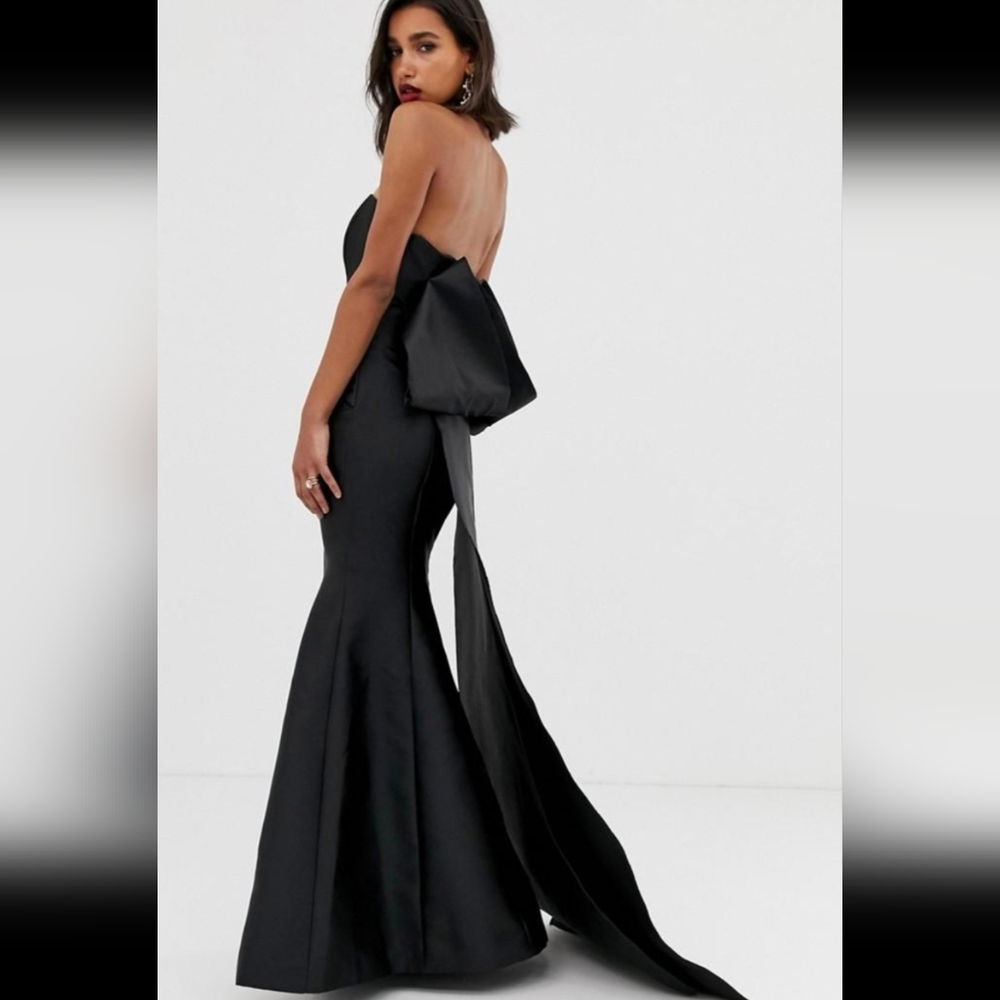 ASOS EDITION Bow Back Bandeau Maxi Dress - Picture 3 of 11